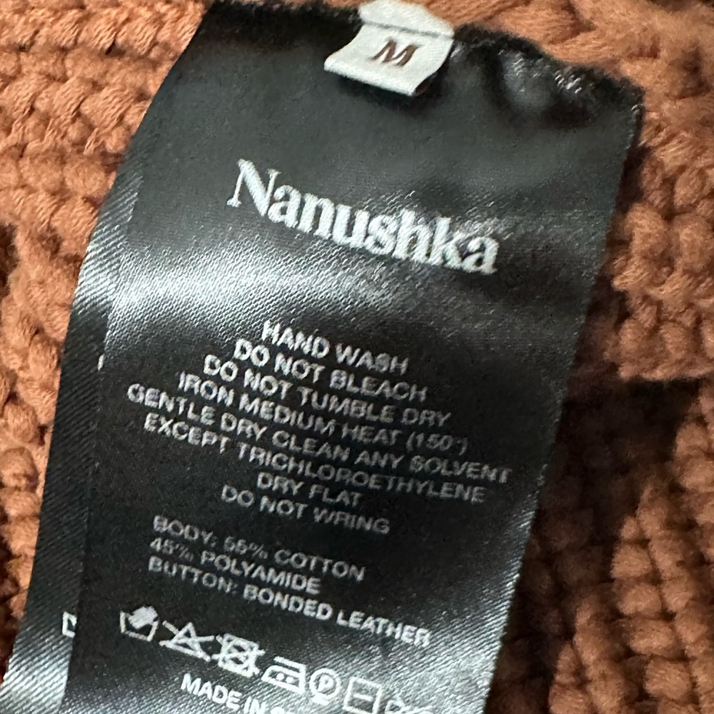 Nanushka Milo Knit Cardigan in Earthy Brown - Picture 4 of 6